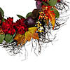 Mums and Pomegranates Artificial Fall Harvest Floral Wreath  28-Inch Image 1
