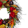 Mums and Pomegranates Artificial Fall Harvest Floral Wreath  28-Inch Image 2