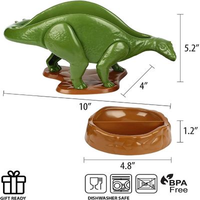 NACHOsaurus Sculpted Dinosaur Snack & Dip Bowl Set Image 1