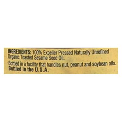 Napa Valley Naturals Organic Toasted Sesame Oil - Case of 12 - 12.7 Fl oz. Image 1