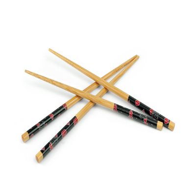 Naruto Shippuden Akatsuki Red Rain Cloud Bamboo Chopsticks  Includes 2 Sets Image 1