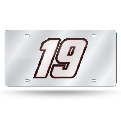 NASCAR&#160;Martin Truex Rico Industries Premium Laser Cut&#160; Metal Auto Tag &#8211; Silver Background with Vibrant Driver&#8217;s Number Image 1