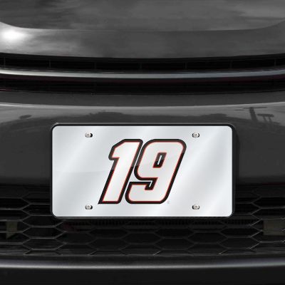 NASCAR&#160;Martin Truex Rico Industries Premium Laser Cut&#160; Metal Auto Tag &#8211; Silver Background with Vibrant Driver&#8217;s Number Image 1
