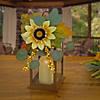 National Tree Company 13 in. Sunflower and Eucalyptus Decorated Harvest Lantern Image 1