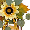 National Tree Company 13 in. Sunflower and Eucalyptus Decorated Harvest Lantern Image 2