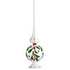 National Tree Company 15" Holly Leaves Glass Christmas Tree Topper Image 1