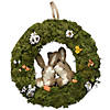 National Tree Company 15" Wreath with 2 Rabbits in Center Image 1