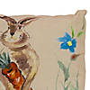 National Tree Company 16" Square Gray Rabbit Pillow Image 2
