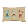 National Tree Company 18"x10" Plaid Easter Rabbit Pillow Image 1