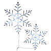 National Tree Company 20" & 24" Hexagon Ice Crystal Snowflake Pair with LED Lights Image 1