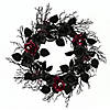 National Tree Company 22 in. Halloween Black Rose Wreath Image 1