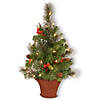 National Tree Company 3 ft. Crestwood&#174; Spruce Half Tree with Battery Operated Warm White LED Lights Image 1