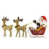 National Tree Company 33" & 31" Pre Lit Santa and Reindeer Decoration, Includes Santa, Two Reindeer, Prestrung with 225 Warm White LED Lights, Battery Powered, Christmas Collection Image 1