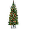 National Tree Company 4.5 ft. Kingswood&#174; Fir Pencil Tree with Multicolor Lights Image 1