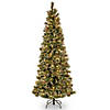 National Tree Company 7.5 ft. Glittery Bristle&#174; Slim Pine Tree with Clear Lights Image 1
