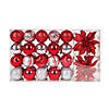National Tree Company First Traditions&#8482; 2" Red Xmas Ball Set, Shatterproof Bauble Ornaments Set-40 Balls & 4 Flowers Image 1