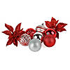 National Tree Company First Traditions&#8482; 2" Red Xmas Ball Set, Shatterproof Bauble Ornaments Set-40 Balls & 4 Flowers Image 2