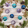 National Tree Company, First Traditions - 4" Purple Xmas Ball Decor Set-Set of 9 Image 1