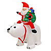 National Tree Company First Traditions&#8482; 6 ft. Inflatable Santa Riding Polar Bear Image 1