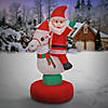 National Tree Company First Traditions - 6' Red Inflatable Blow Up Santa on Horse Image 1