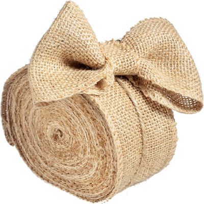 Natural Burlap Ribbons - 2.5" Wide, 10 Yards-No Wire, 100% Jute - Ideal for DIYs, Bows, Rustic weddings, Holiday/ Christmas Tree, Gift wrapping & Gift Basket Image 1