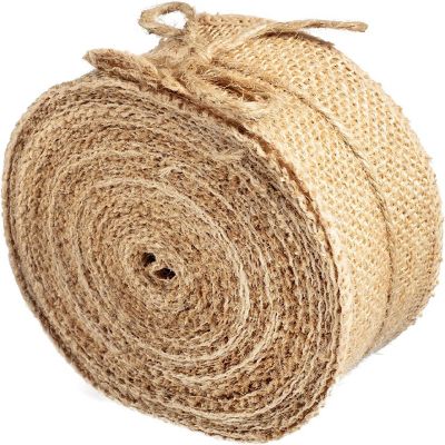 Natural Burlap Ribbons - 2.5" Wide, 10 Yards-No Wire, 100% Jute - Ideal for DIYs, Bows, Rustic weddings, Holiday/ Christmas Tree, Gift wrapping & Gift Basket Image 1