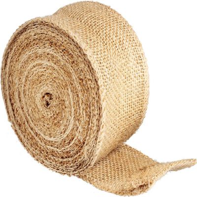 Natural Burlap Ribbons - 2.5" Wide, 10 Yards-No Wire, 100% Jute - Ideal for DIYs, Bows, Rustic weddings, Holiday/ Christmas Tree, Gift wrapping & Gift Basket Image 2