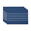 Navy And Off-White Stripe Tassel Placemat (Set Of 4) Image 1