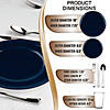 Navy Flat Round Disposable Plastic Dinnerware Value Set (120 Settings) Image 1