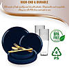 Navy Flat Round Disposable Plastic Dinnerware Value Set (120 Settings) Image 3