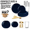 Navy Flat Round Disposable Plastic Dinnerware Value Set (20 Settings) Image 2