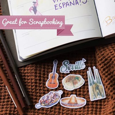 Navy Peony Sophisticated Spain Scrapbook Travel Stickers Image 2