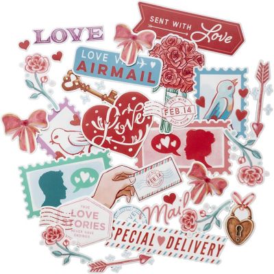 Navy Peony Vintage Valentine Couple Stickers Image 1