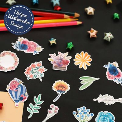 Navy Peony Watercolor Spring Flower Stickers Image 1