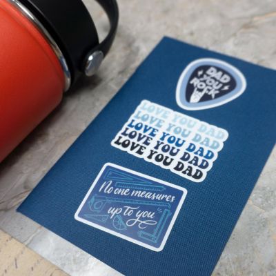 Navy Peony Witty Dad Quote Stickers Image 3