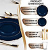 Navy with Gold Rim Round Blossom Disposable Plastic Dinnerware Value Set (20 Settings) Image 1