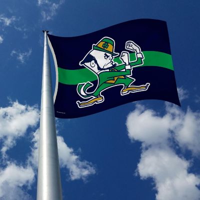 NCAA Rico Industries Notre Dame Fighting Irish Green Stripe 3' x 5' Banner Flag Single Sided Image 2