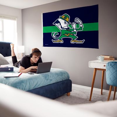 NCAA Rico Industries Notre Dame Fighting Irish Green Stripe 3' x 5' Banner Flag Single Sided Image 3