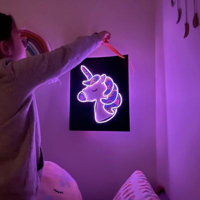 Neon Unicorn Arts Crafts for Wall Art Image 3