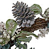 Neutral Colored Pumpkin and Pine Cones Fall Harvest Wreath - 18-Inch  Unlit Image 2