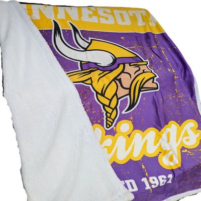 NFL Vikings Blanket Throw Sherpa Oversized Image 1