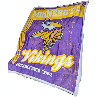 NFL Vikings Blanket Throw Sherpa Oversized Image 3