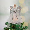 Northlight 12" Lighted Silver and White Angel with Wings Christmas Tree Topper - Clear Lights Image 1