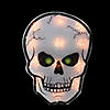 Northlight 12" Silver and Black Holographic Lighted Skull Halloween Window Silhouette Decoration Image 1