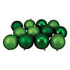 Northlight 12ct Green Shatterproof 4-Finish Christmas Ball Ornaments 4" (100mm) Image 1