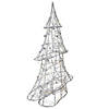 Northlight 15.25" LED Lighted B/O Silver Wire and Bead Christmas Tree - Warm White Lights Image 2