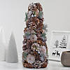 Northlight 16.5" Glittered Green and Brown Pinecone Berry Christmas Tree Image 1