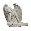 Northlight 17" Gray Graceful Sitting Angel Outdoor Garden Statue Image 1