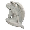 Northlight 17" Gray Graceful Sitting Angel Outdoor Garden Statue Image 1