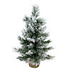 Northlight 18" Flocked Pine Medium Artificial Christmas Tree in Burlap Base - Unlit Image 1